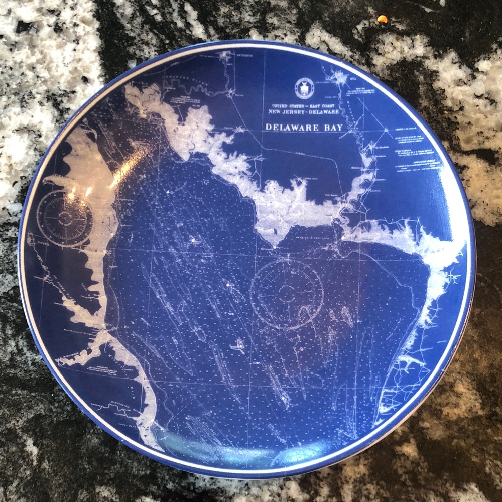 Nautical Delaware Bay Decorative Bread and butter Plate by Caskata 6 3/4”